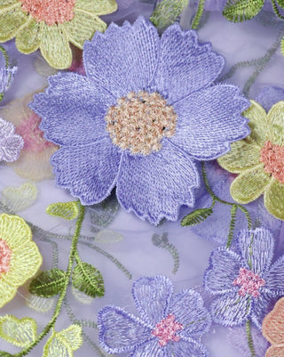 3D Embroidered Teddy Pastel Floral