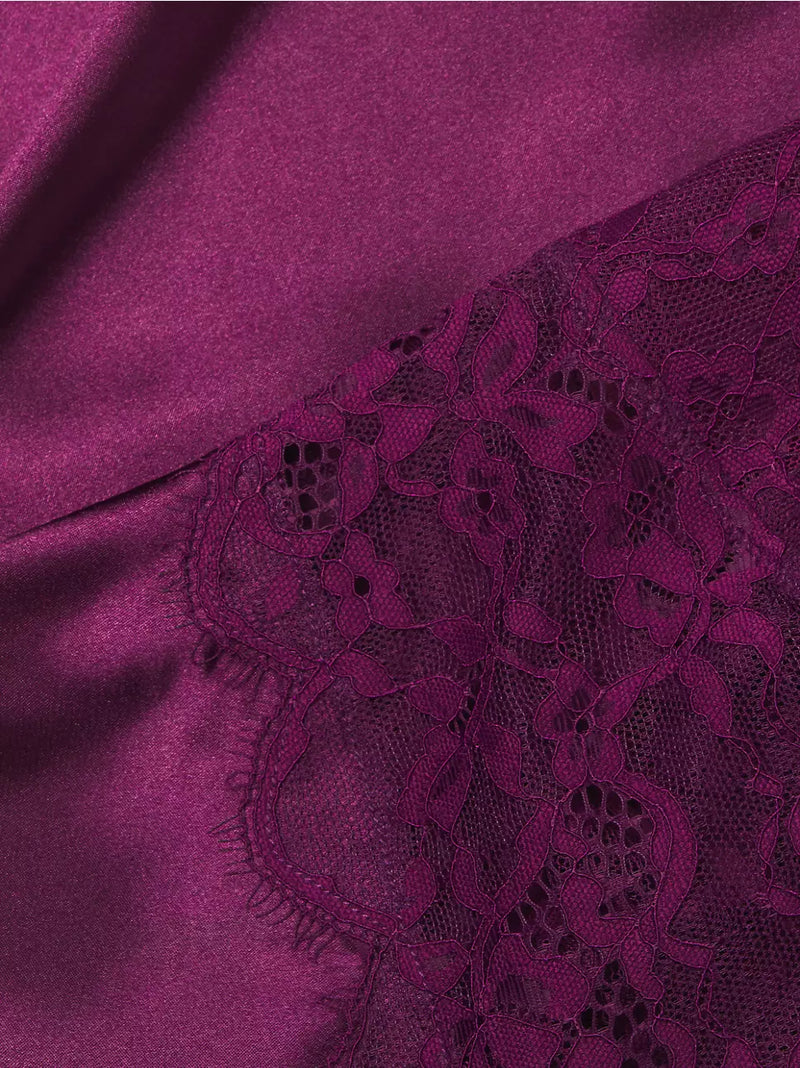 Geneva Satin Chemise Plum