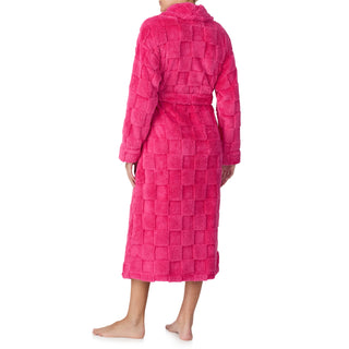 Long Sleeve Shawl Collar Teddy Robe Raspberry