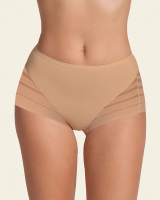 Lace Stripe Undetectable Shaper Panty Golden Beige