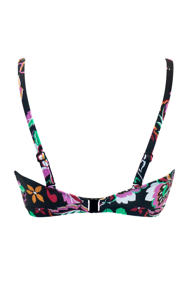Sunshine Padded Tie Top Black Multi