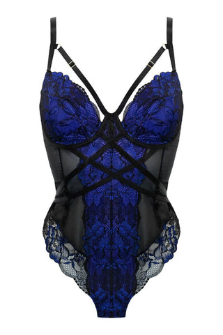 After Hours Underwired Thong Bodysuit Blue