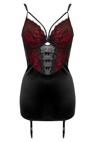 Inhibition Cami Suspender Dress Black/Red