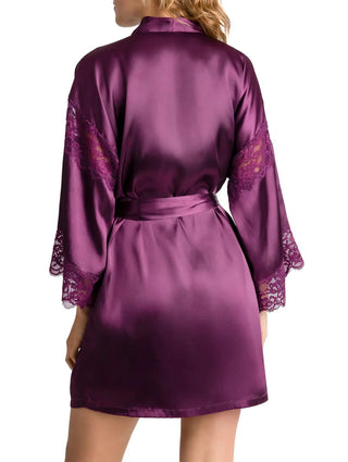 Geneva Satin Robe Plum