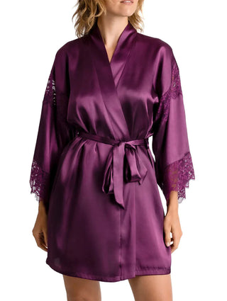 Geneva Satin Robe Plum