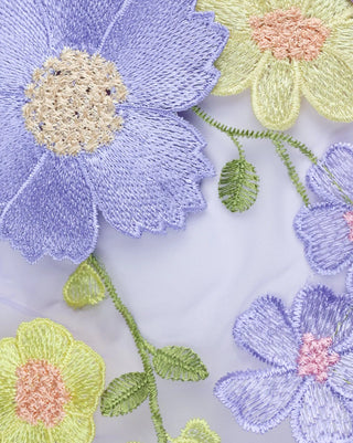 3D Embroidered Bustier Set Pastel Floral