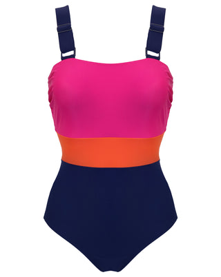 Colorblock Control Swimsuit Navy/Pink