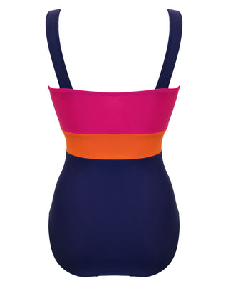 Colorblock Control Swimsuit Navy/Pink