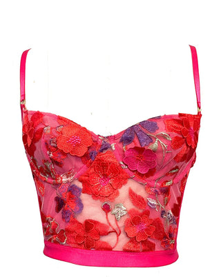 3D Embroidery Collection Bustier Set Bright Floral