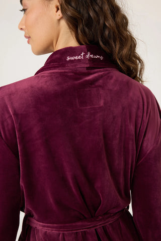 Velvety Velour Bordeaux Robe