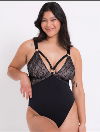 Non-Stop Stretch Bodysuit Blk/Pink