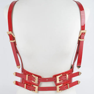 Faux Leather Harness Burgundy