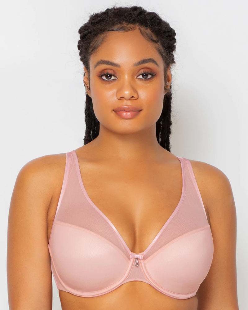 Sheer Mesh Pushup Blushing Rose