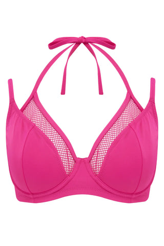 Glamazon Double Strap Swim Top Hot Pink