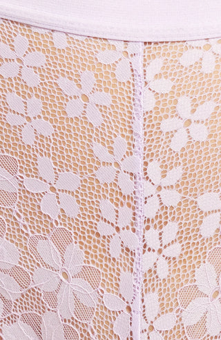 Strappy Lace Longline Bralette Set Lilac