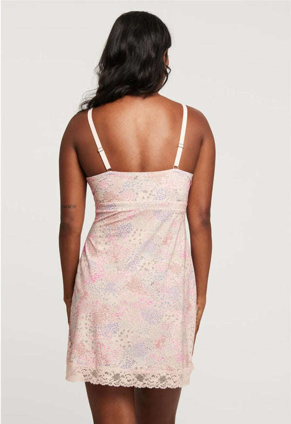 Full Bust Support Chemise Flower Field Print