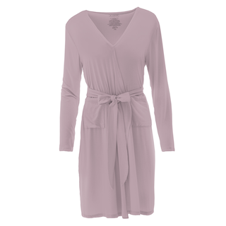 Curvaceous Cozy Bamboo Lounge Robe with Pockets Sweet Pea