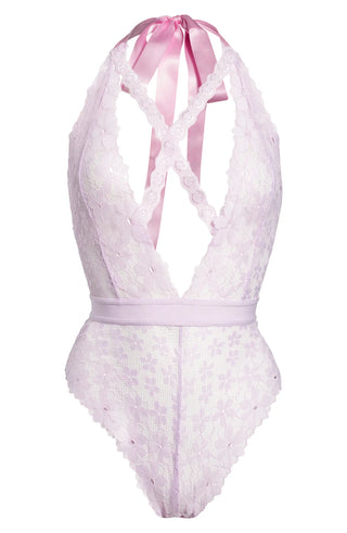 Strappy Lace Teddy Lilac