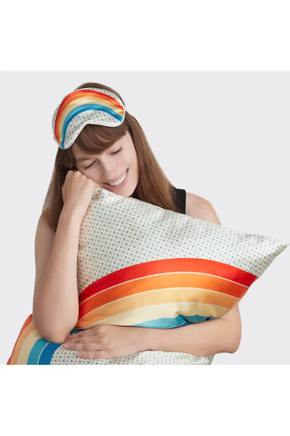 Satin Pillowcase Set Rainbow Stranger Things with Sleep Mask